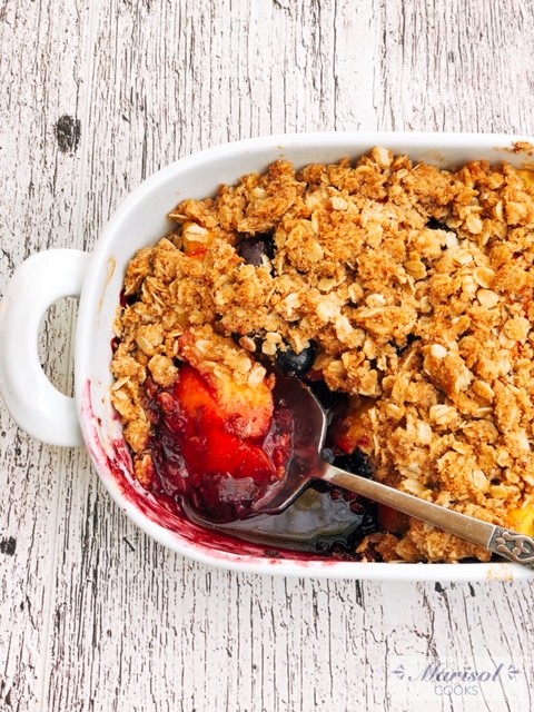Blueberry and Peach Crumble
