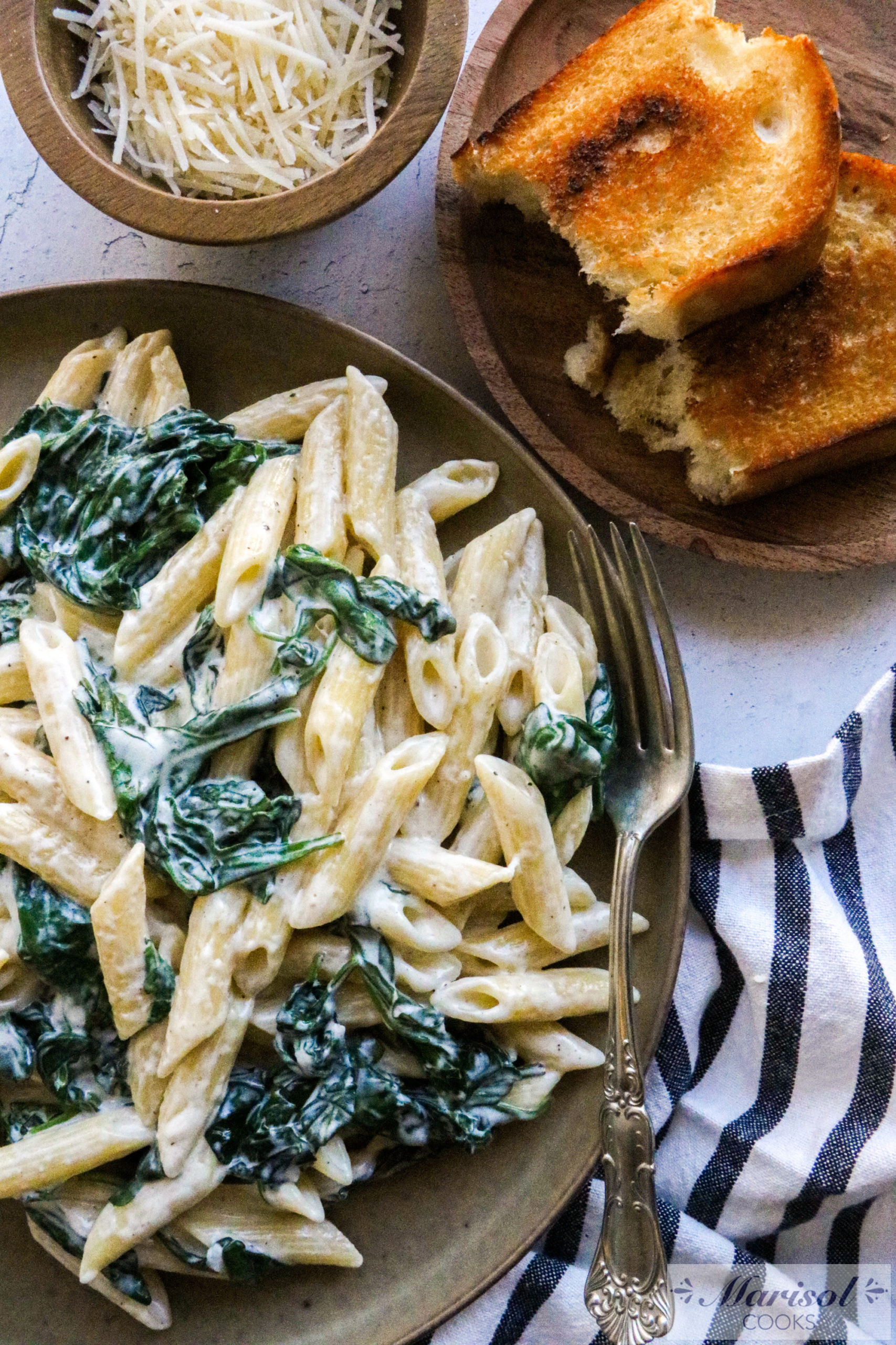 Creamy Penne Pasta with Spinach – Marisol Cooks